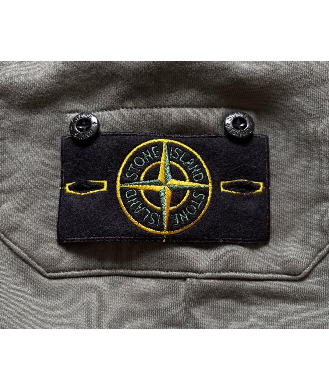 STONE ISLAND Хаки хлопковые повседневные брюки, фото 6