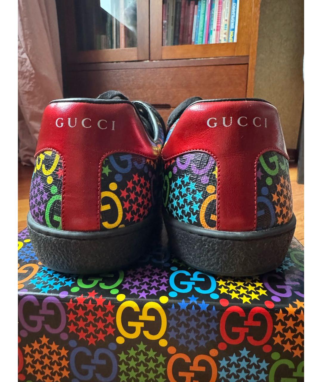 GUCCI Мульти низкие кроссовки / кеды из искусственной кожи, фото 4