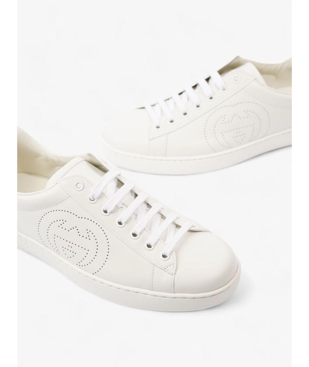 GUCCI Белые кожаные кеды, фото 3