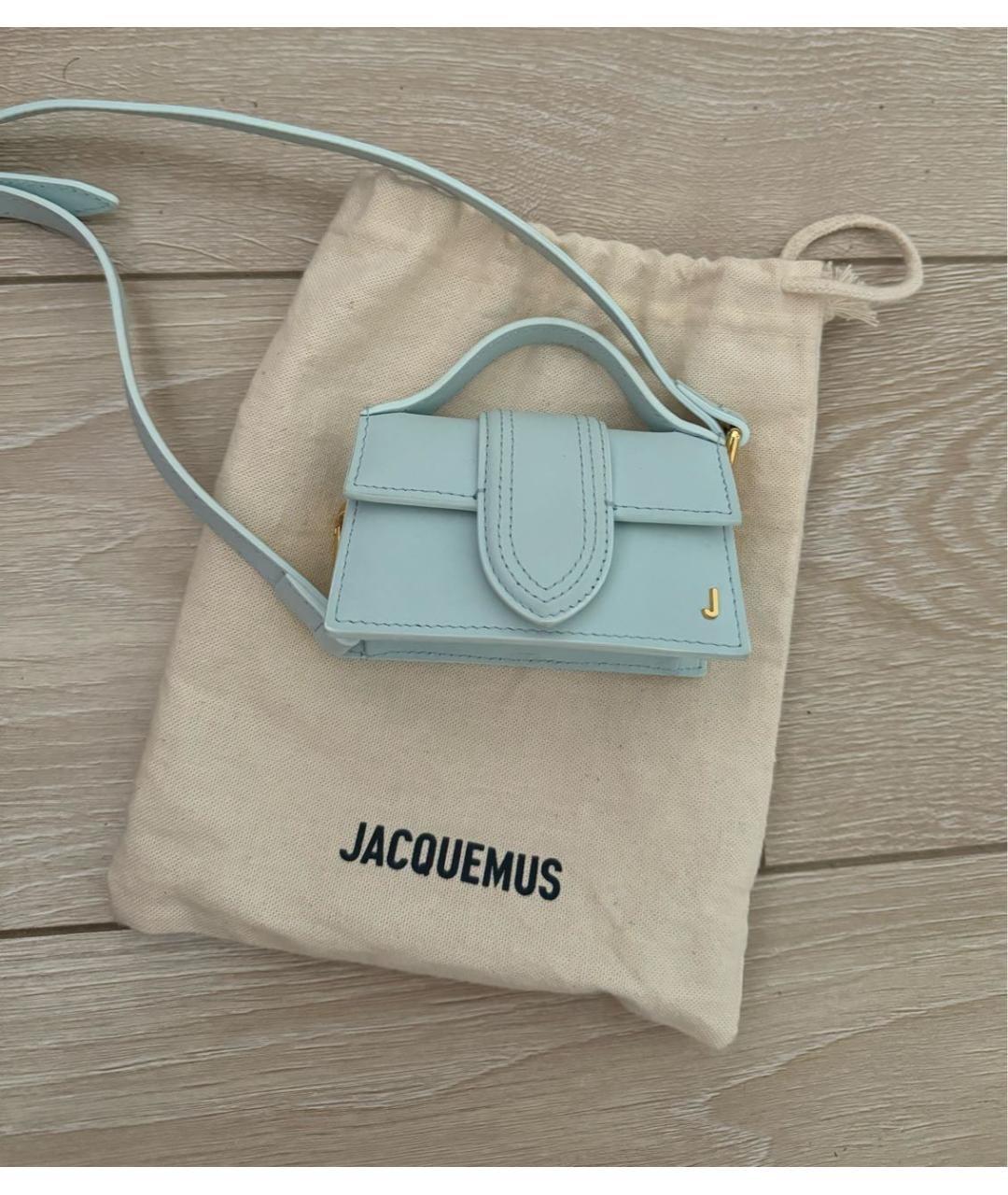 JACQUEMUS Голубая кожаная сумка через плечо, фото 2