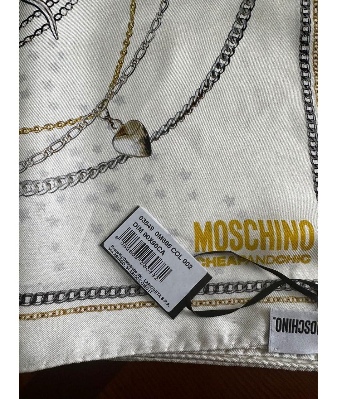 MOSCHINO Серый шелковый платок, фото 6