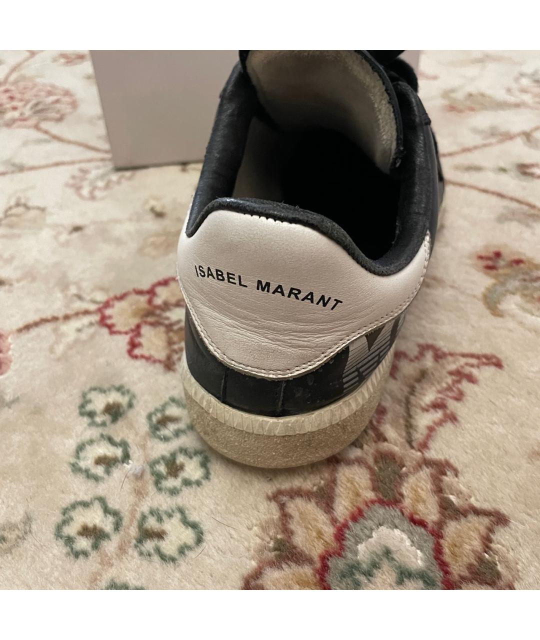 ISABEL MARANT Черные кожаные кроссовки, фото 4