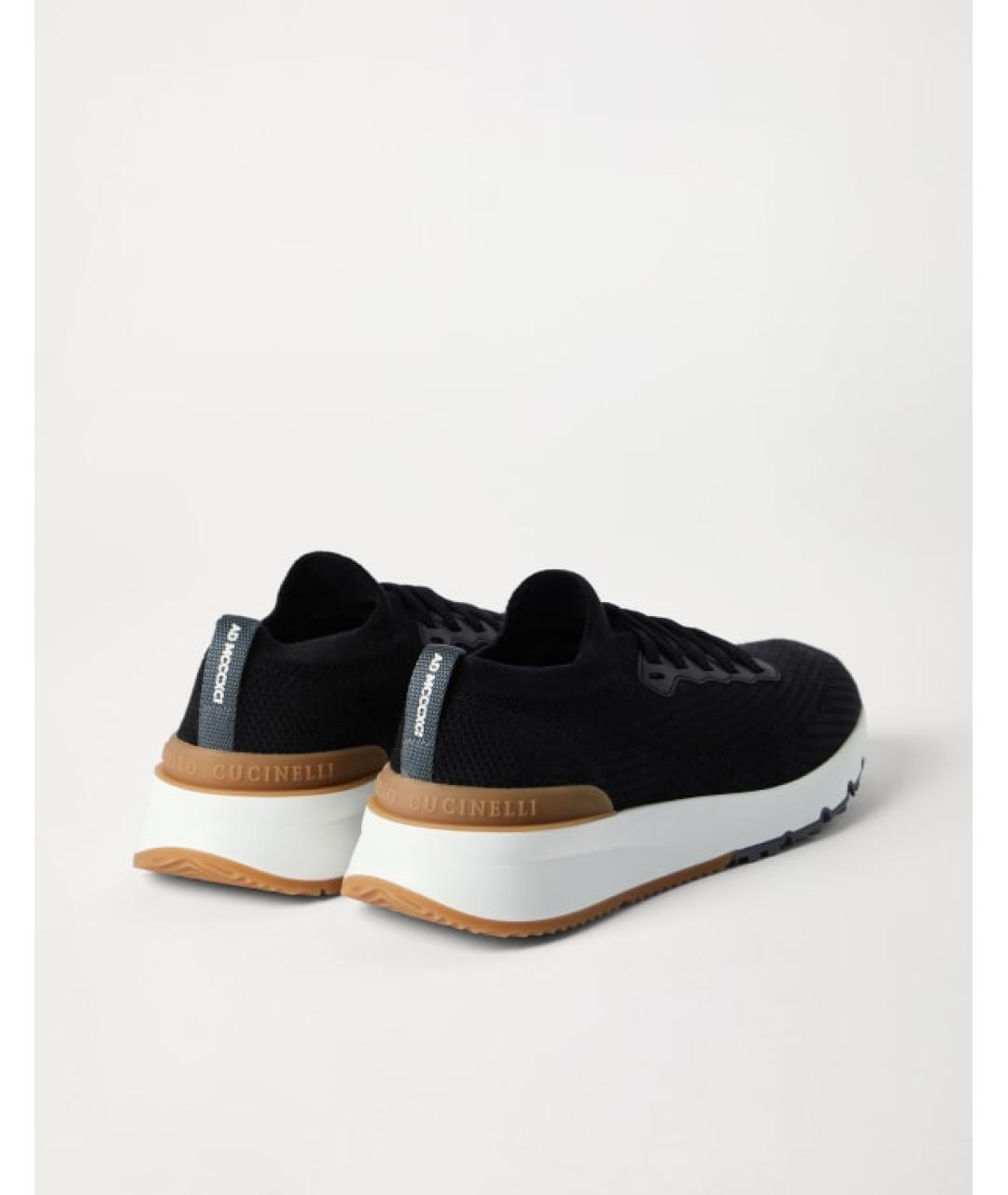 BRUNELLO CUCINELLI Черные текстильные низкие кроссовки / кеды, фото 7