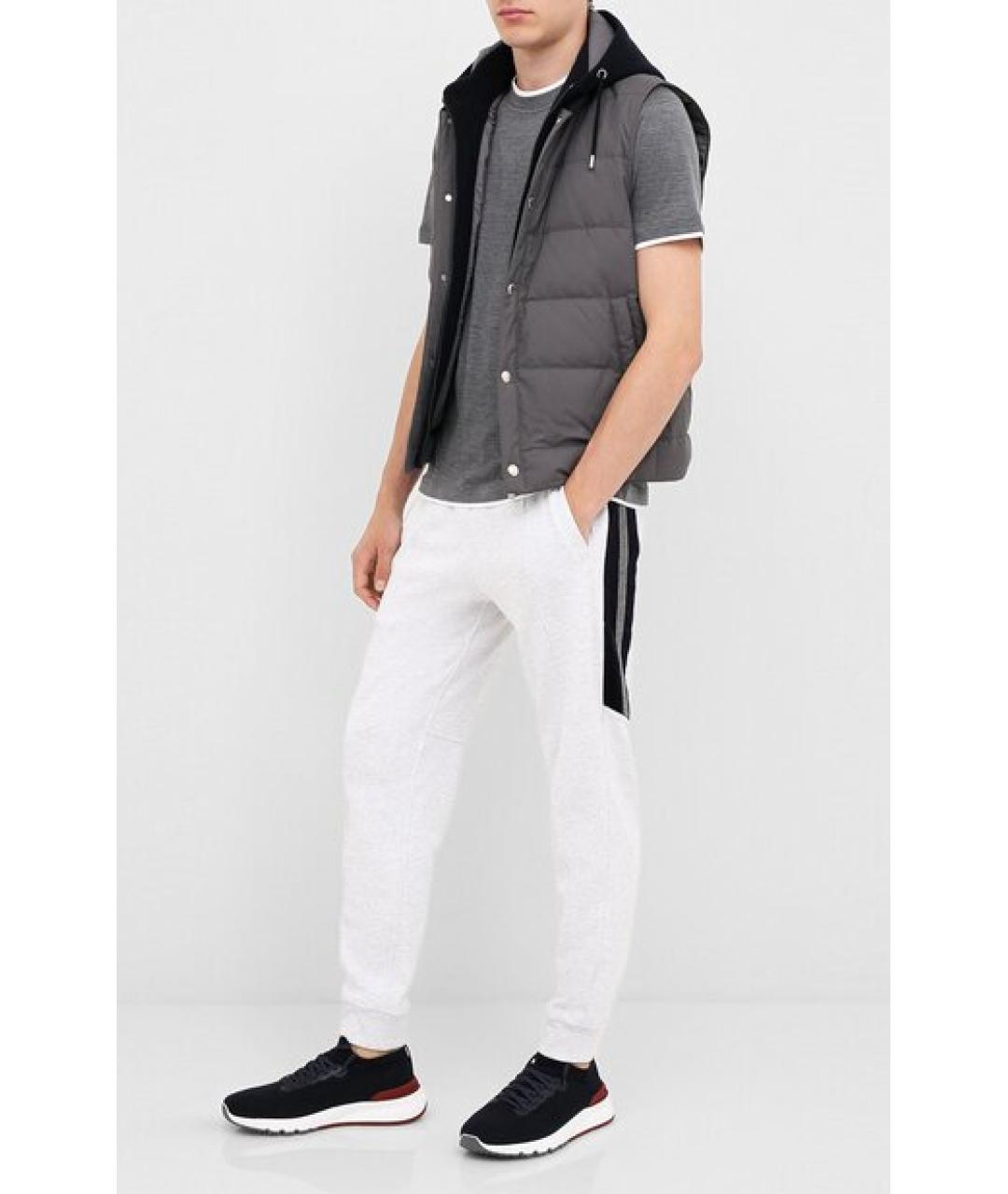 BRUNELLO CUCINELLI Черные текстильные низкие кроссовки / кеды, фото 6