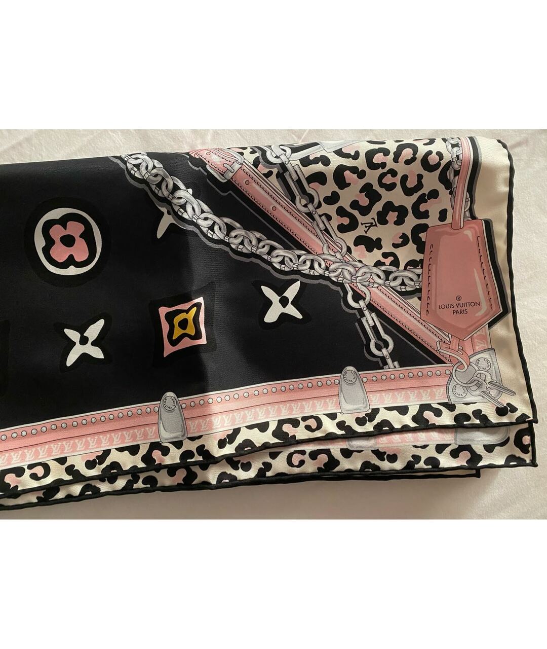 LOUIS VUITTON Мульти шелковый шарф, фото 3