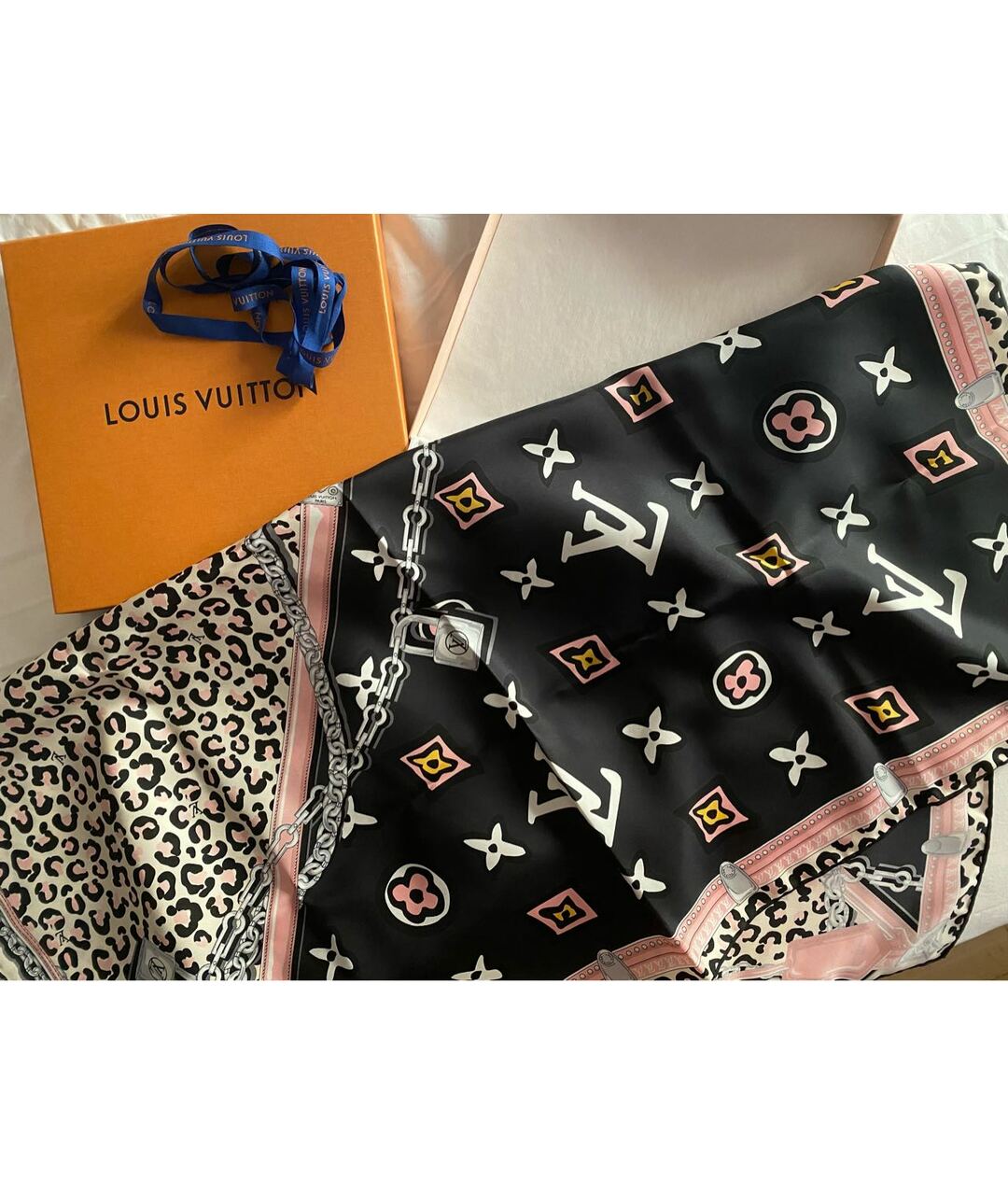LOUIS VUITTON Мульти шелковый шарф, фото 5