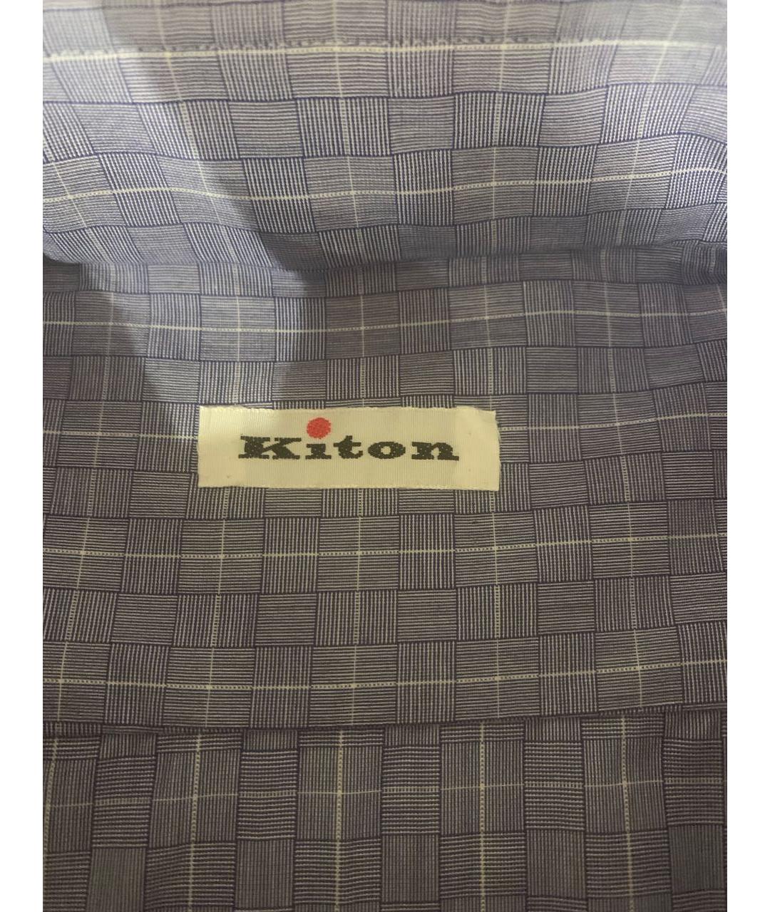 KITON Голубая хлопковая кэжуал рубашка, фото 3