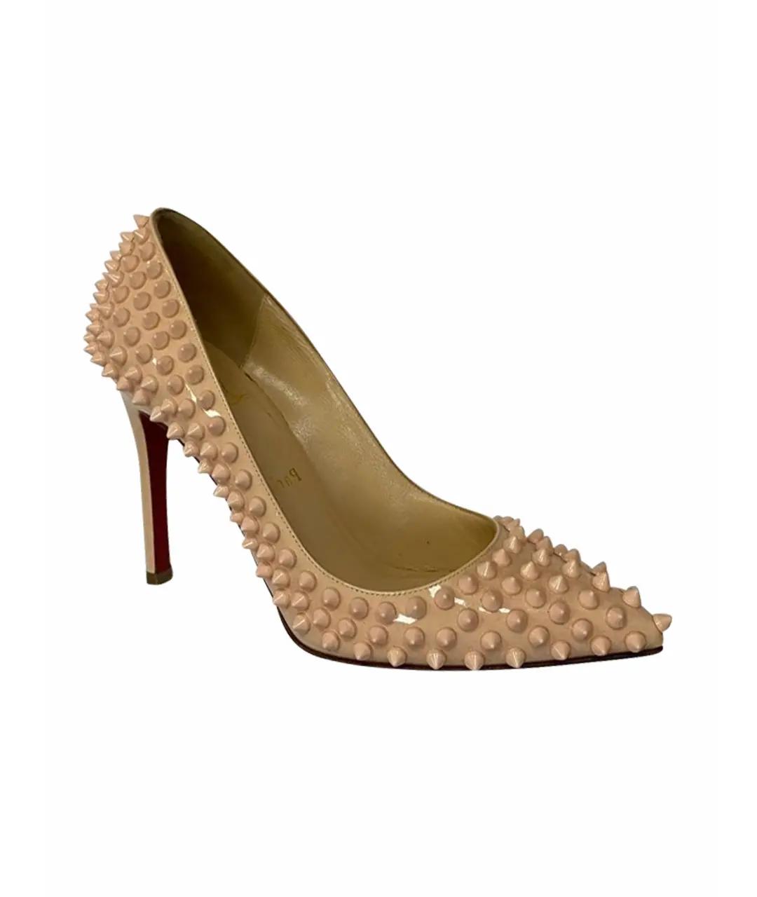 CHRISTIAN LOUBOUTIN Бежевые туфли из лакированной кожи, фото 1