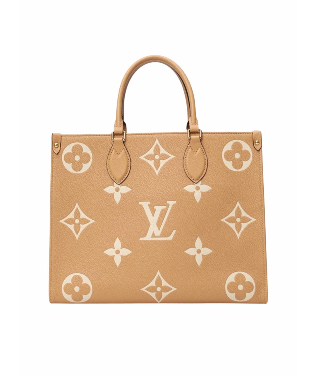 LOUIS VUITTON Горчичная кожаная сумка тоут, фото 1