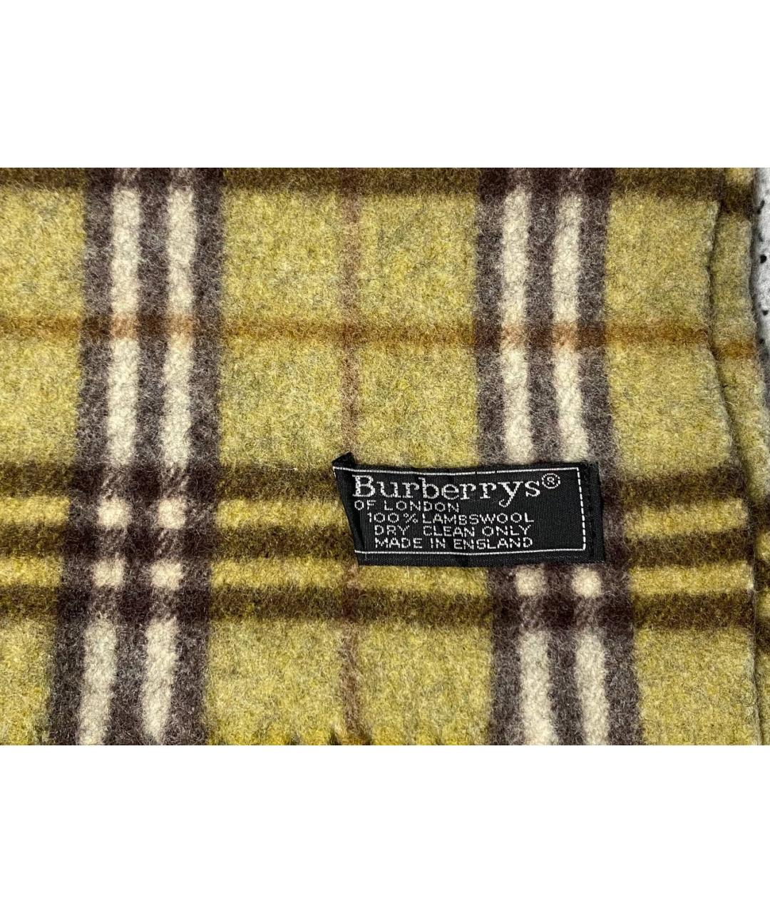 BURBERRY Желтый шерстяной шарф, фото 7