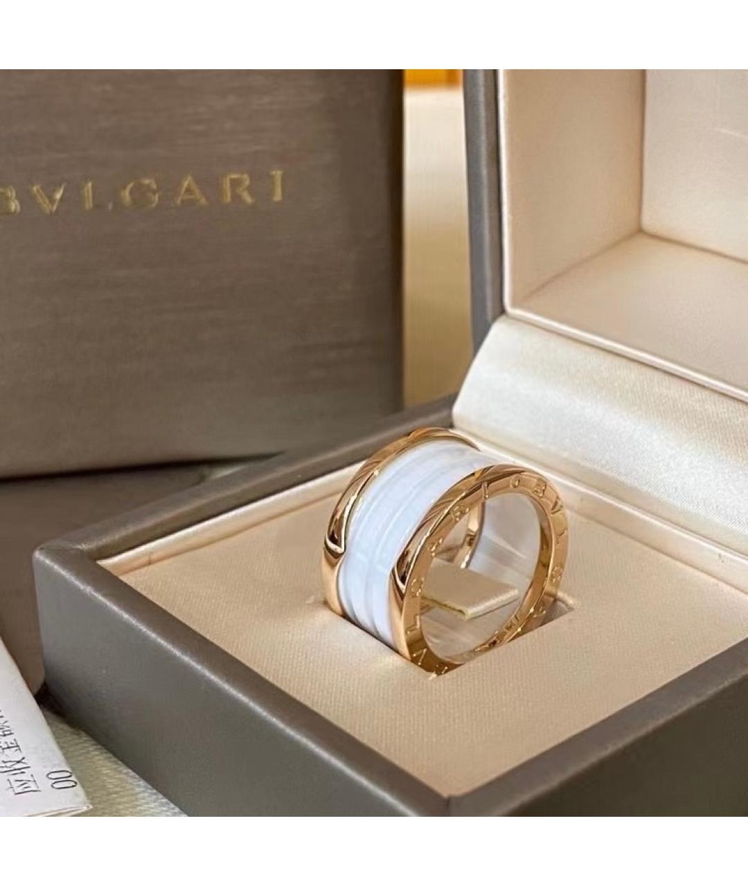 BVLGARI Белое кольцо из розового золота, фото 3