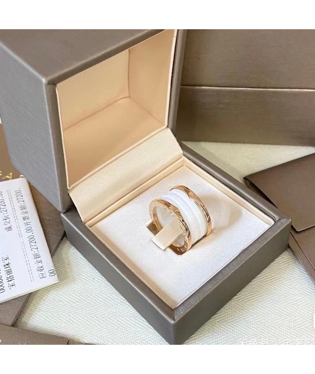 BVLGARI Белое кольцо из розового золота, фото 4