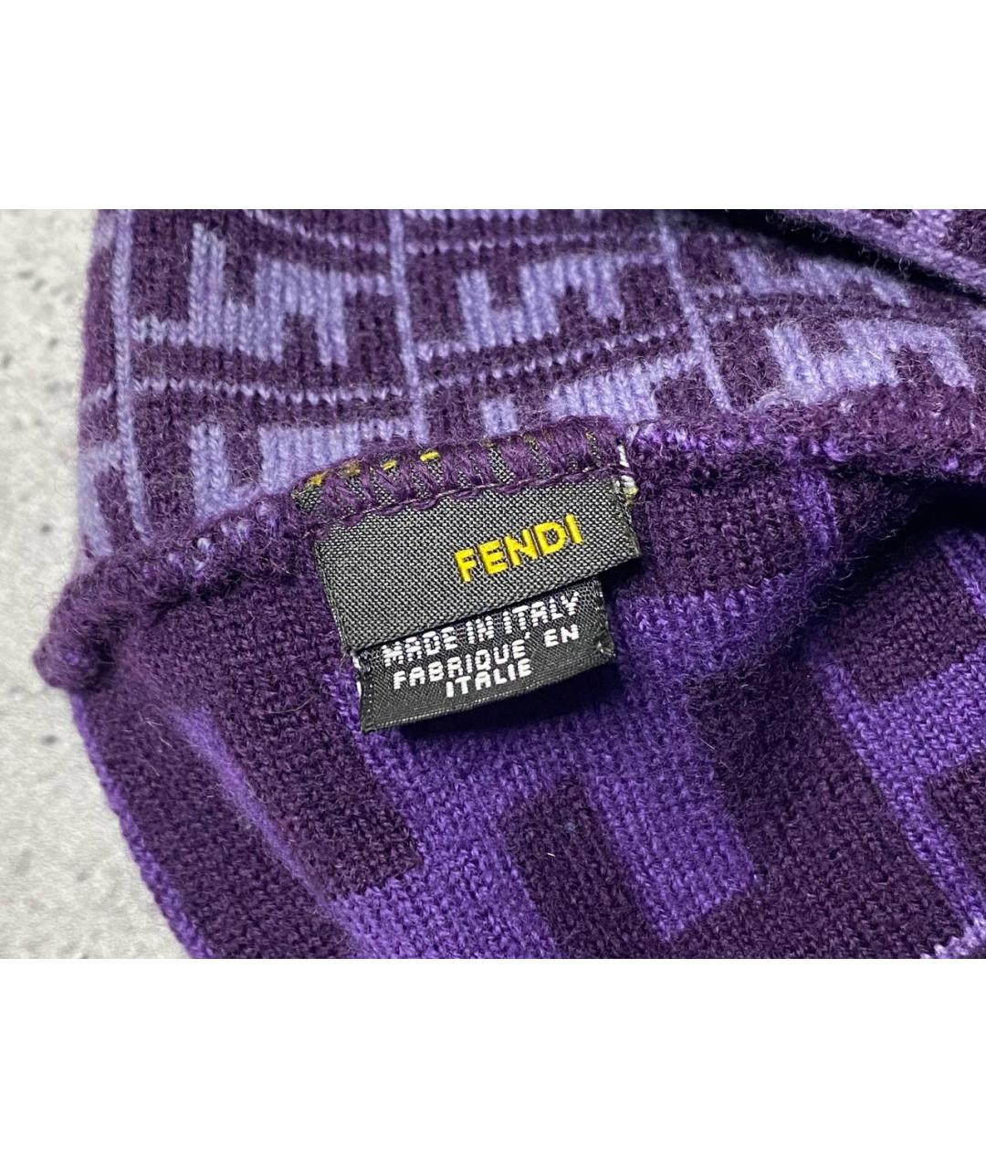 FENDI Фиолетовая шерстяная шапка, фото 4