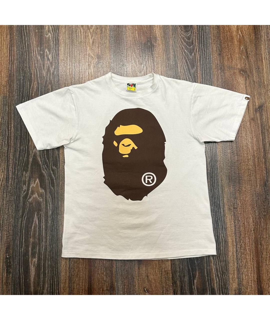 A BATHING APE Белая хлопко-полиэстеровая футболка, фото 5