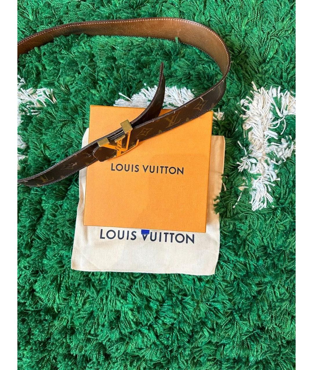 LOUIS VUITTON Коричневый кожаный ремень, фото 4