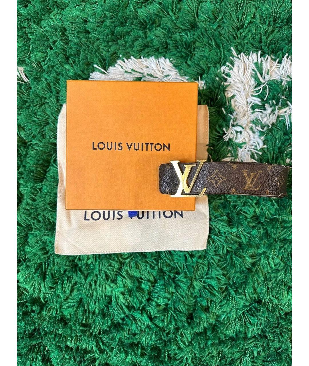 LOUIS VUITTON Коричневый кожаный ремень, фото 2