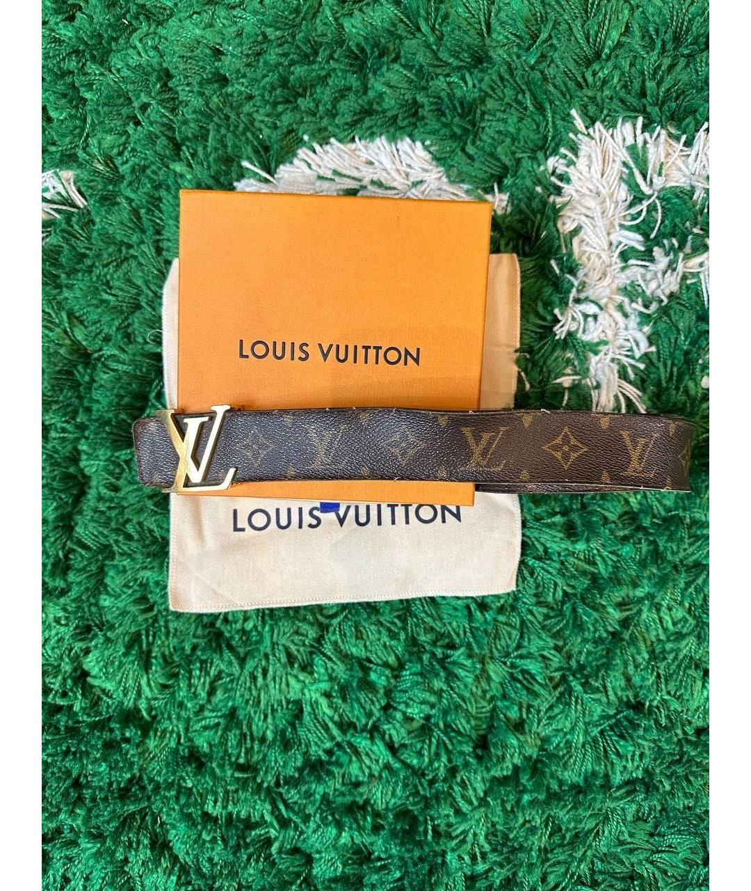 LOUIS VUITTON Коричневый кожаный ремень, фото 5