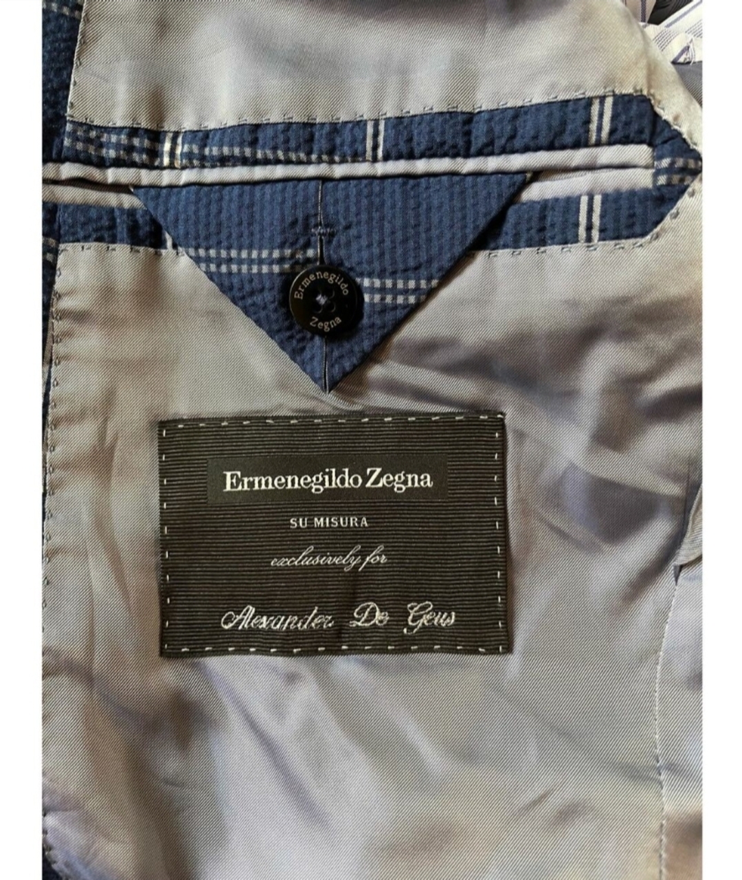 ERMENEGILDO ZEGNA Синий шелковый пиджак, фото 6