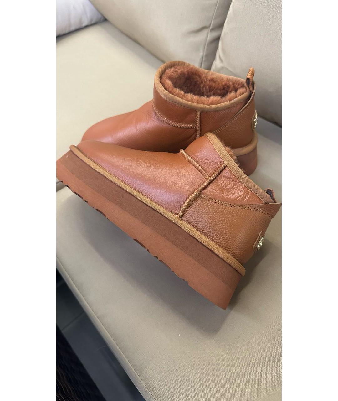 UGG AUSTRALIA Коричневые кожаные ботинки, фото 3