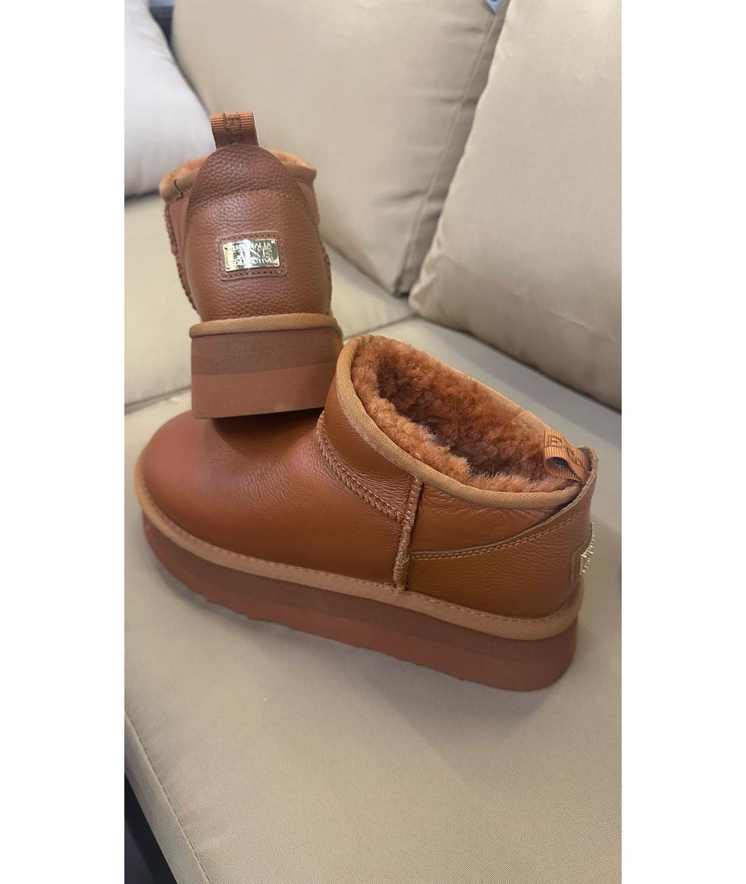 UGG AUSTRALIA Коричневые кожаные ботинки, фото 2