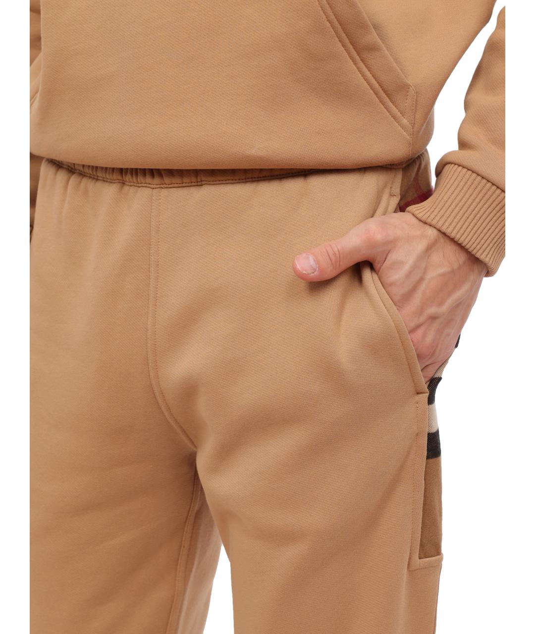 BURBERRY Бежевые хлопковые повседневные брюки, фото 5
