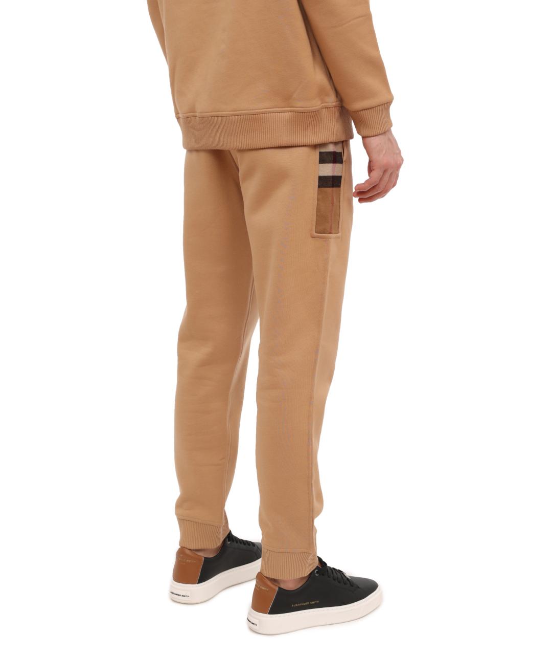 BURBERRY Бежевые хлопковые повседневные брюки, фото 4