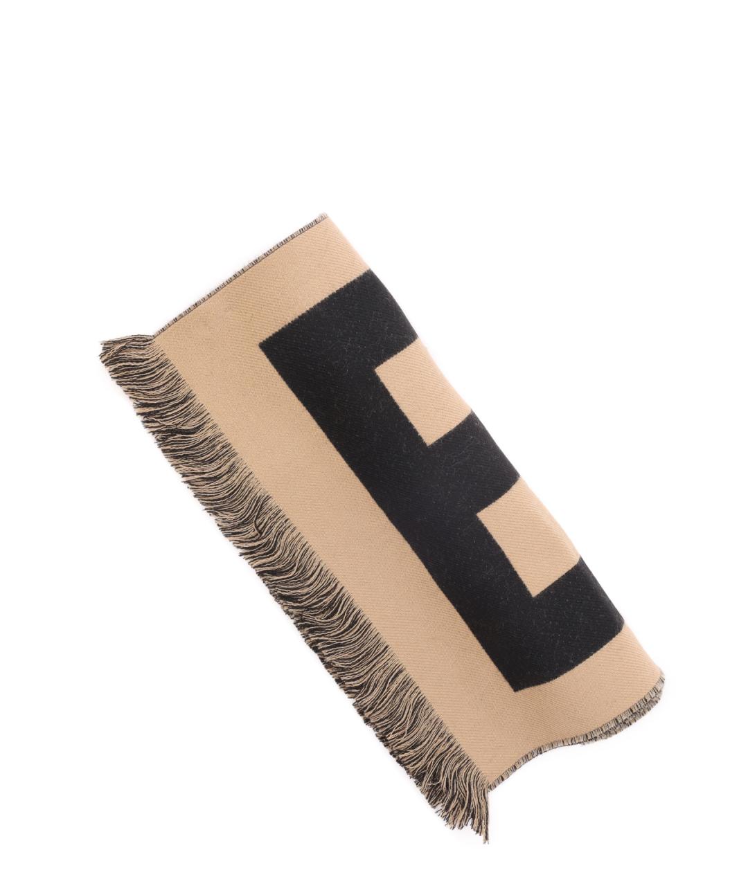 BURBERRY Бежевый шерстяной шарф, фото 4