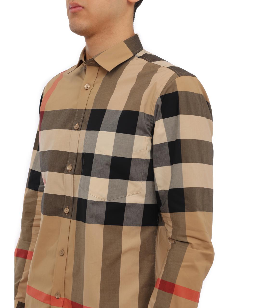 BURBERRY Бежевая хлопковая кэжуал рубашка, фото 3