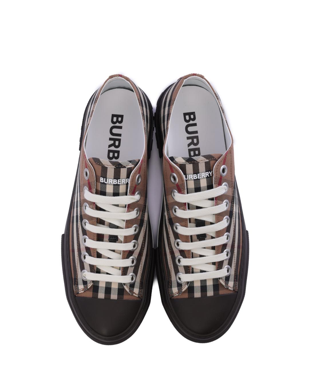 BURBERRY Мульти текстильные низкие кроссовки / кеды, фото 4