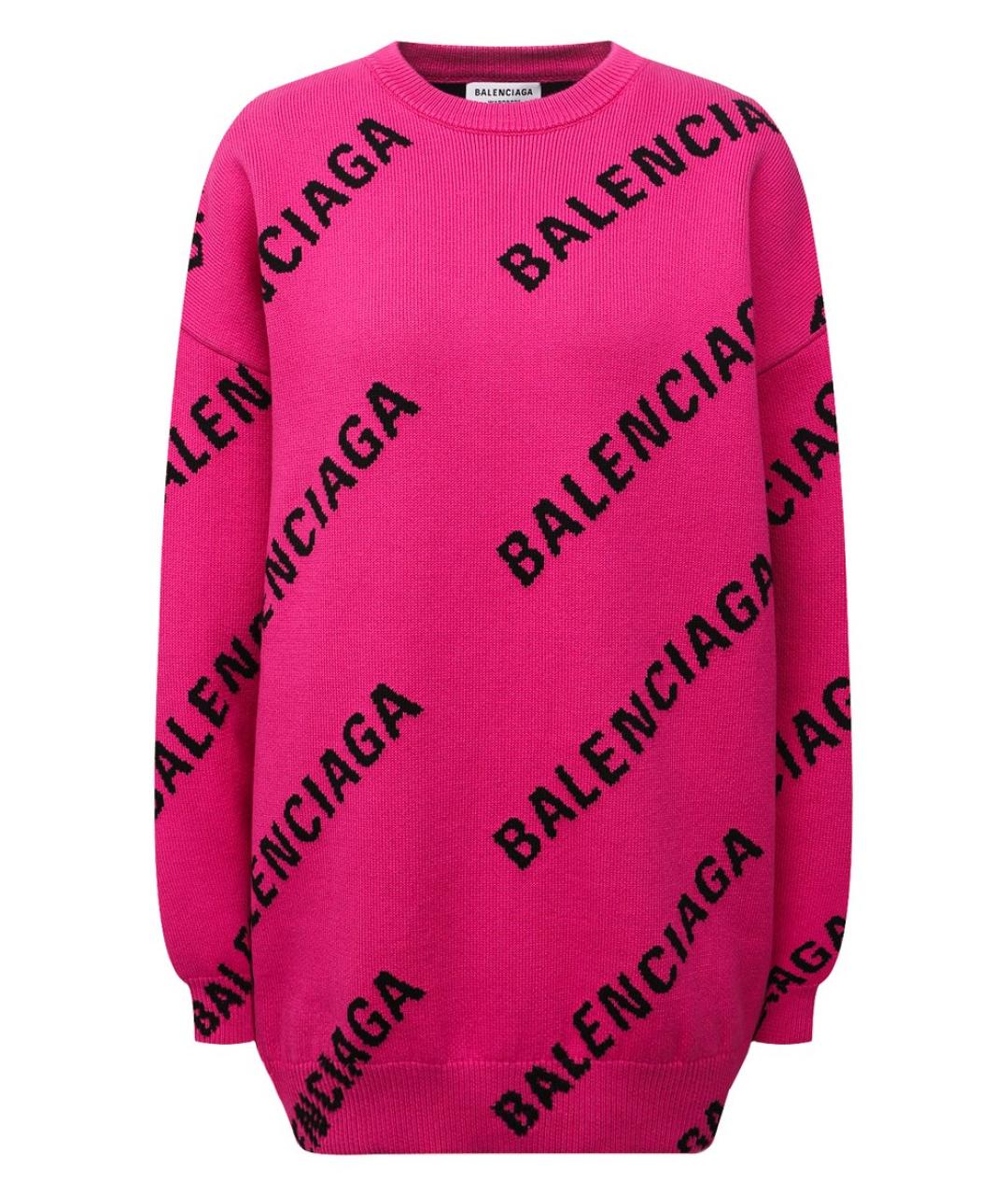 BALENCIAGA Фуксия шерстяной джемпер / свитер, фото 1