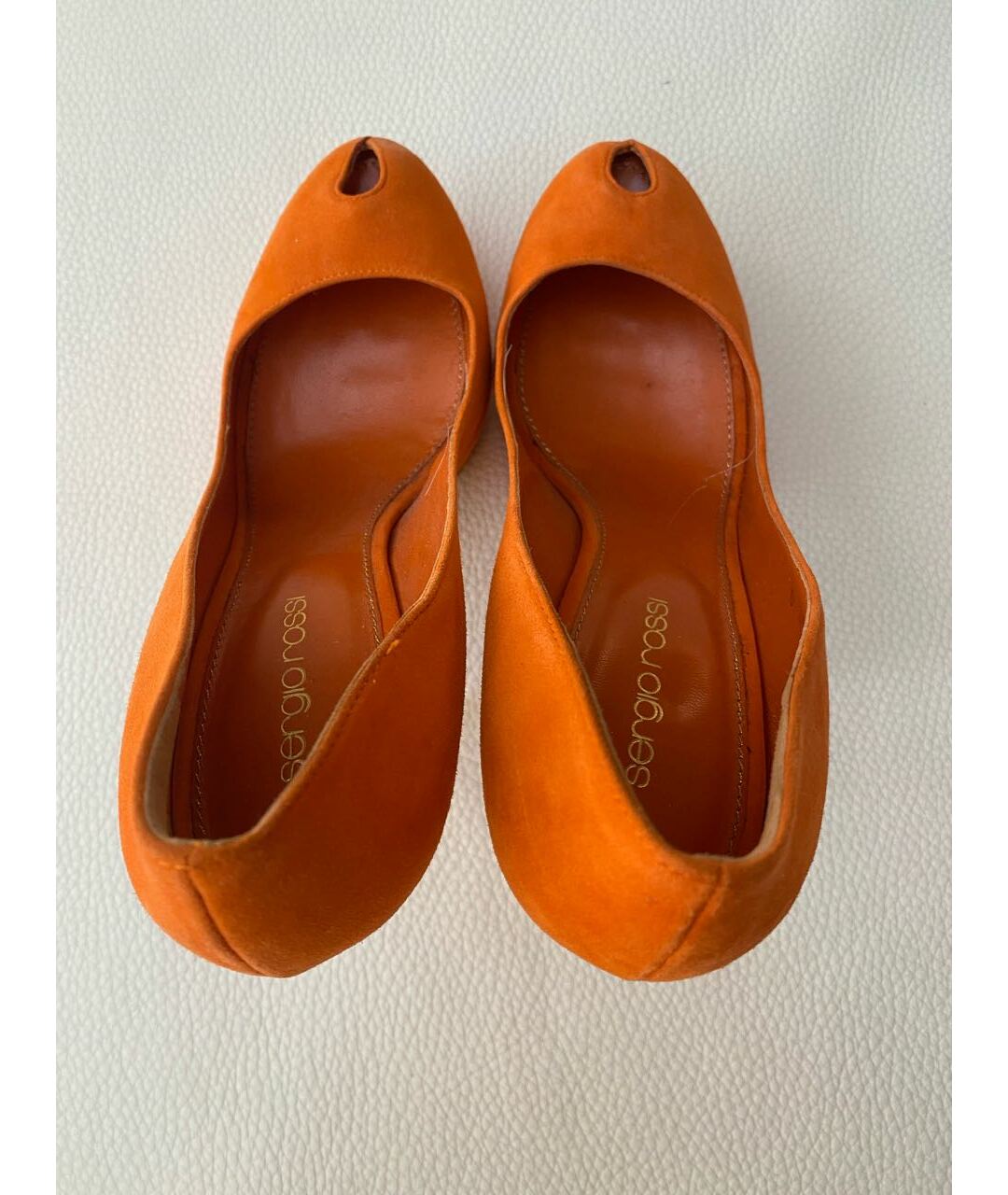 SERGIO ROSSI Оранжевое замшевые туфли, фото 3