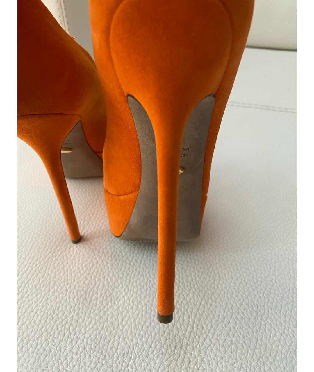 SERGIO ROSSI Оранжевое замшевые туфли, фото 8