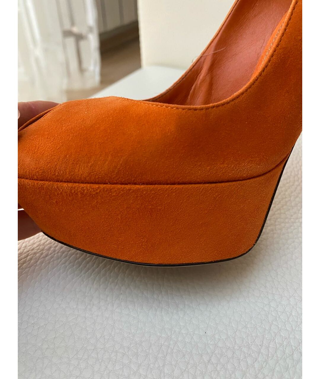 SERGIO ROSSI Оранжевое замшевые туфли, фото 7
