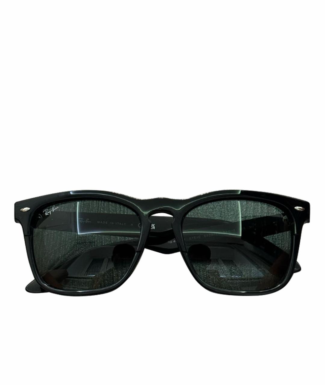 RAY BAN Черные пластиковые солнцезащитные очки, фото 1