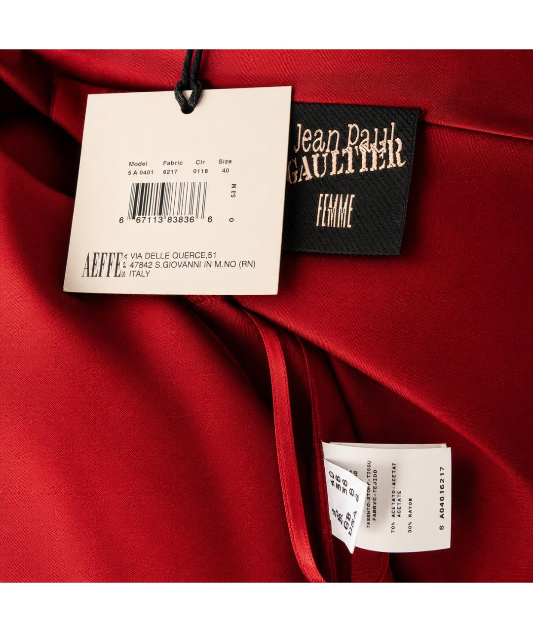 JEAN PAUL GAULTIER Красное ацетатное вечернее платье, фото 4
