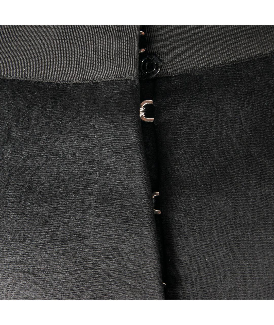 LANVIN Антрацитовая шелковая юбка миди, фото 4
