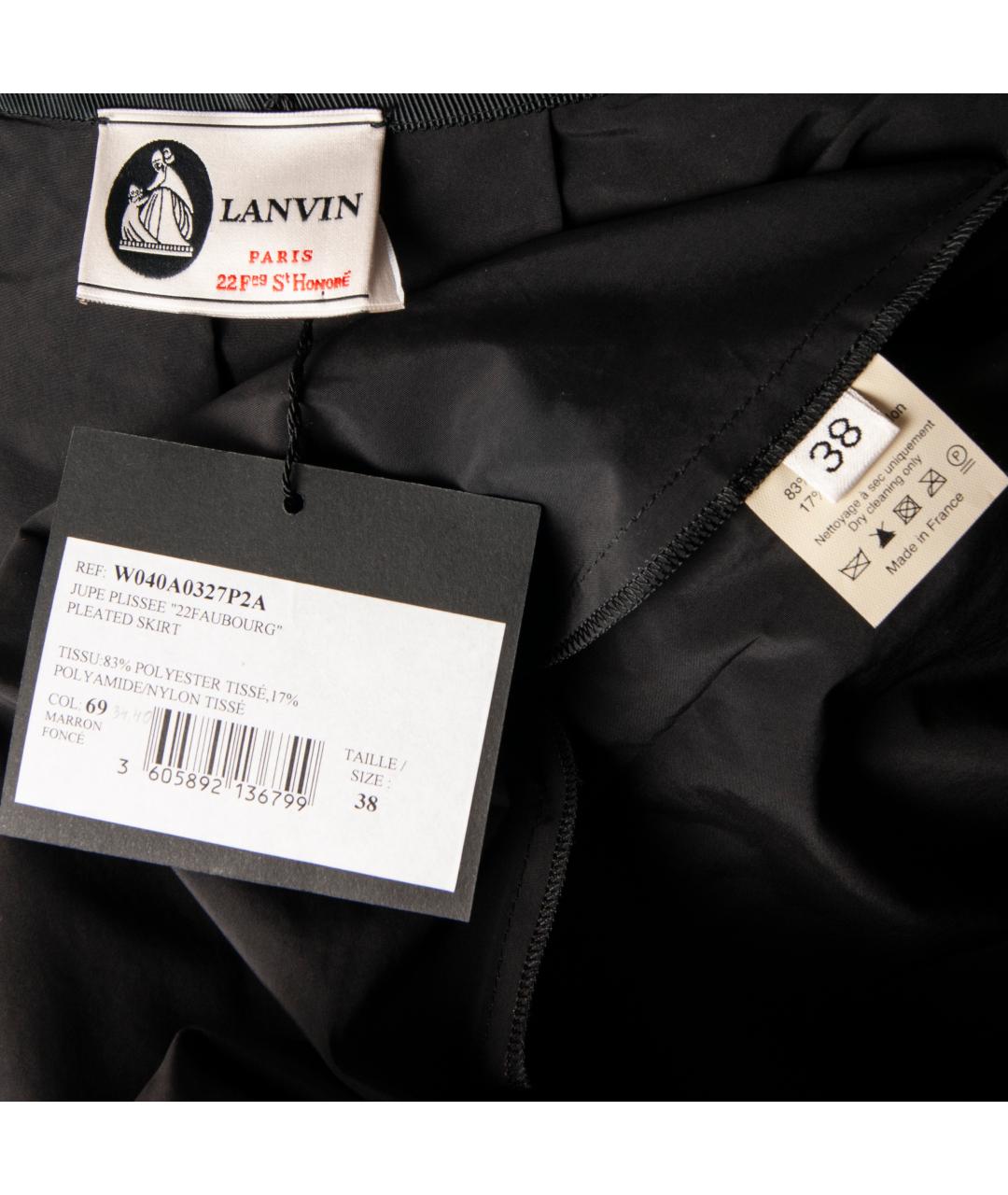 LANVIN Черная полиэстеровая юбка миди, фото 4