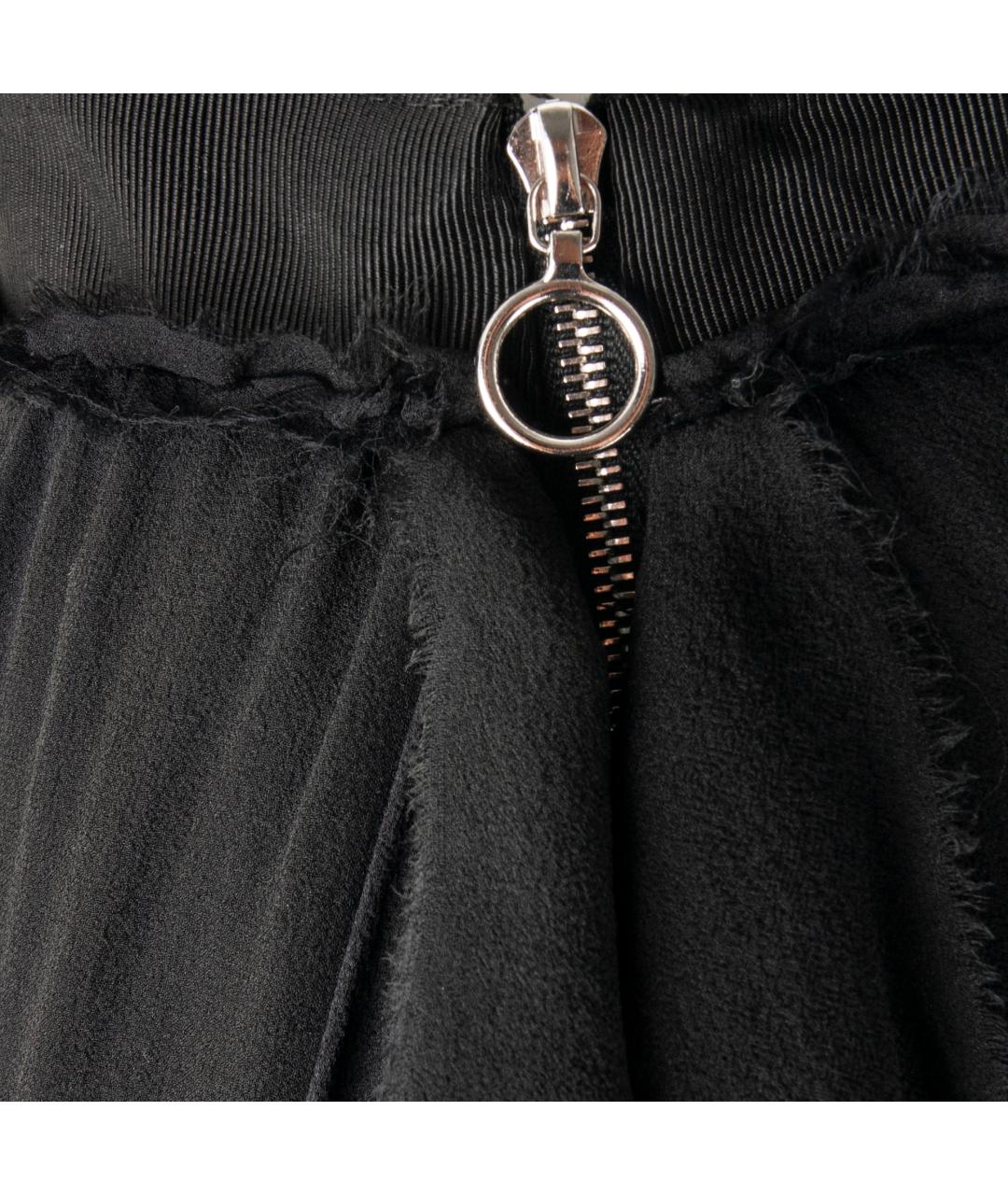 LANVIN Черная шелковая юбка миди, фото 3