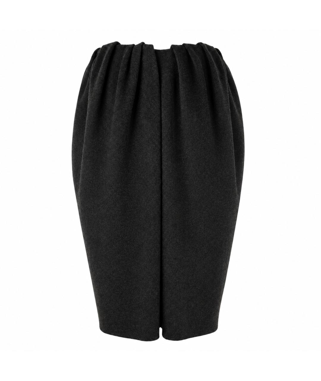 LANVIN Антрацитовая шерстяная юбка миди, фото 3