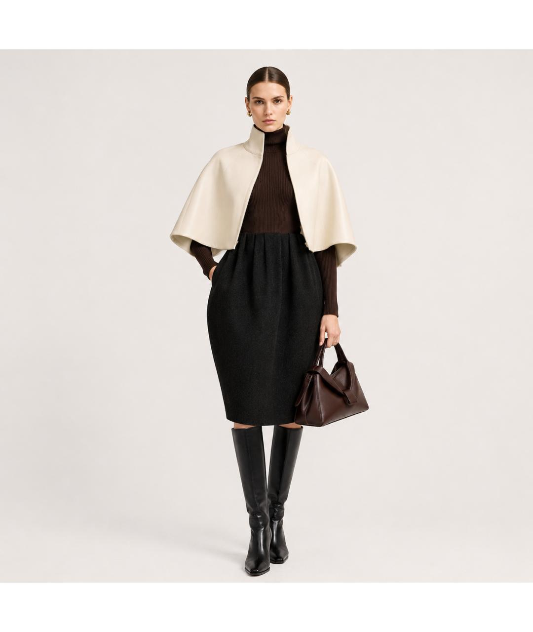 LANVIN Антрацитовая шерстяная юбка миди, фото 5