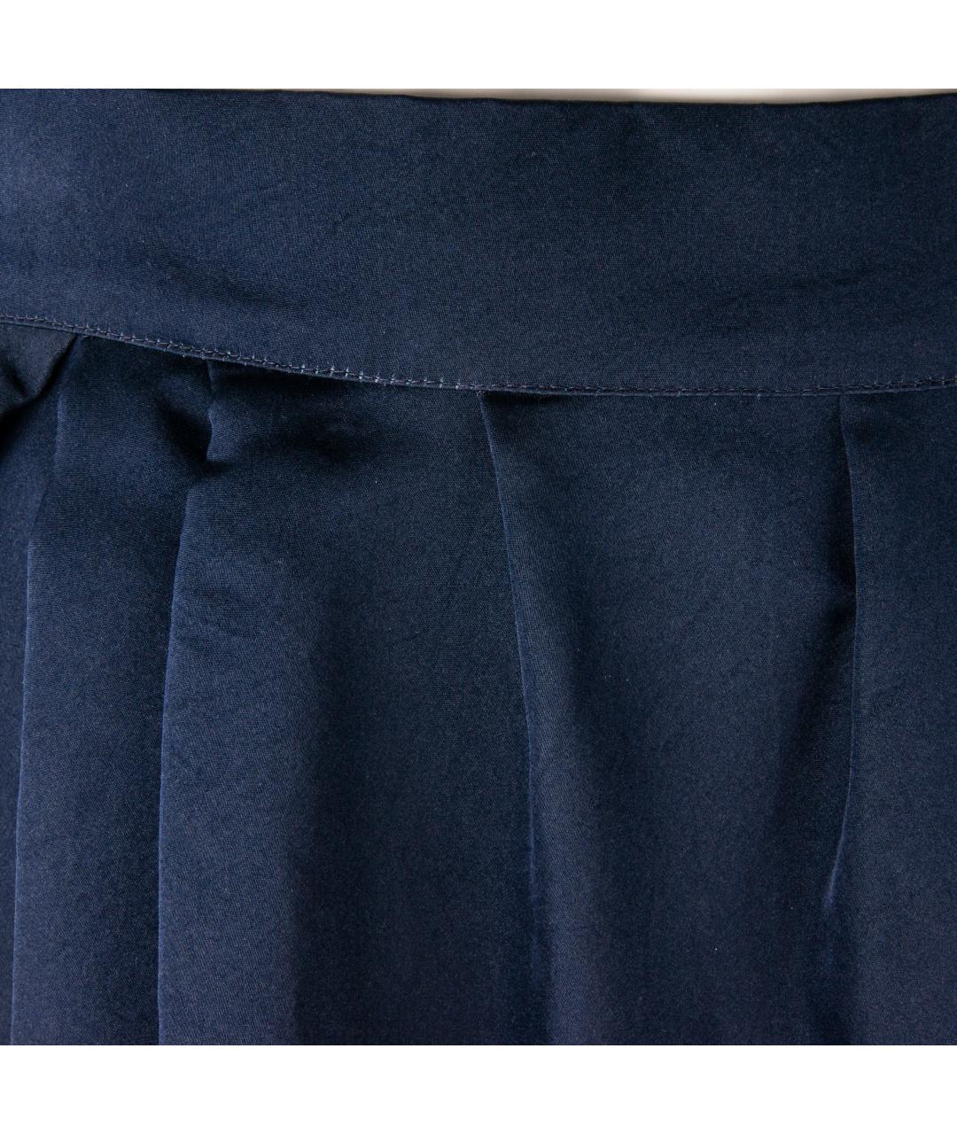 LANVIN Темно-синяя шелковая юбка миди, фото 2