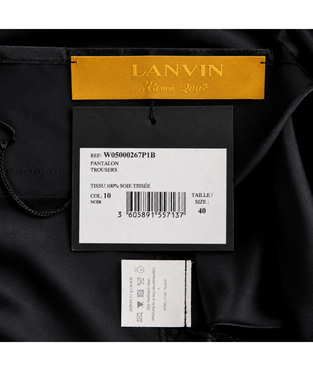 LANVIN Черные шелковые брюки узкие, фото 5