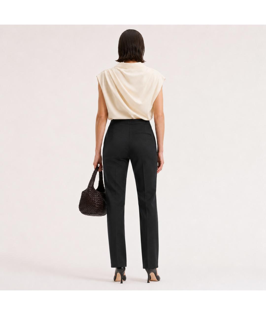 LANVIN Черные шелковые брюки узкие, фото 7