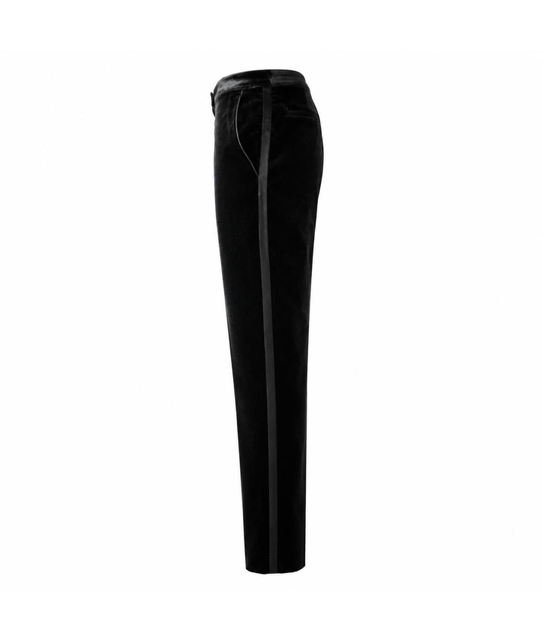 LANVIN Черные хлопковые прямые брюки, фото 3
