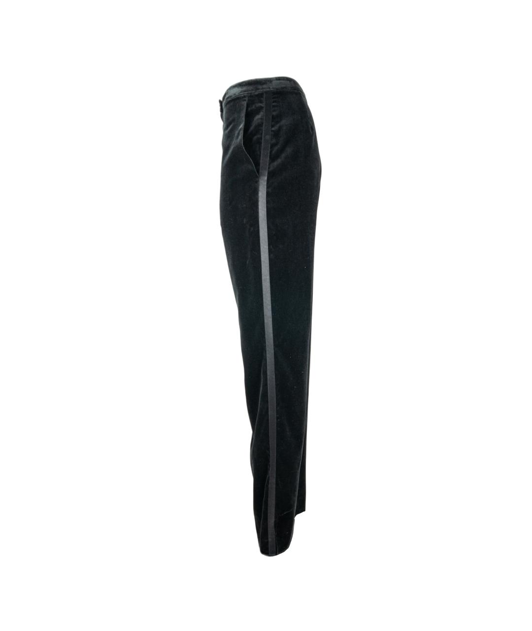 LANVIN Черные хлопковые прямые брюки, фото 3