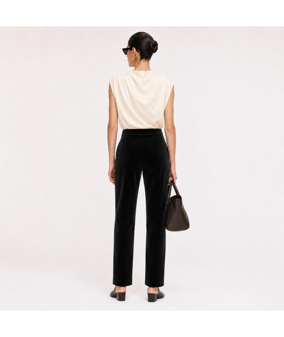 LANVIN Черные хлопковые прямые брюки, фото 8