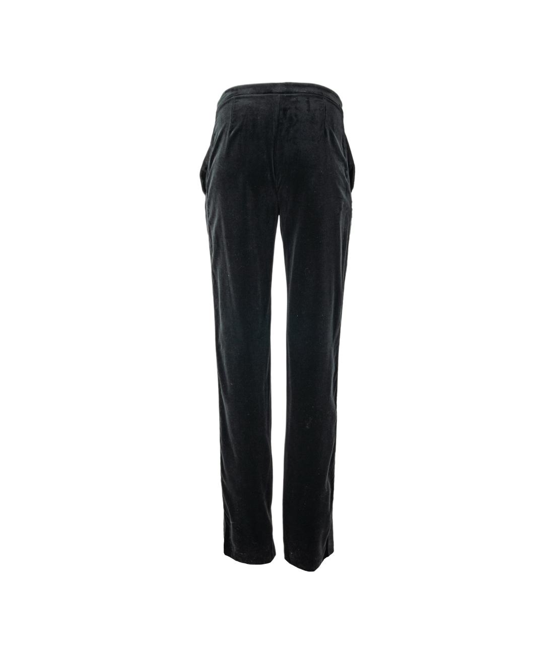 LANVIN Черные хлопковые прямые брюки, фото 4
