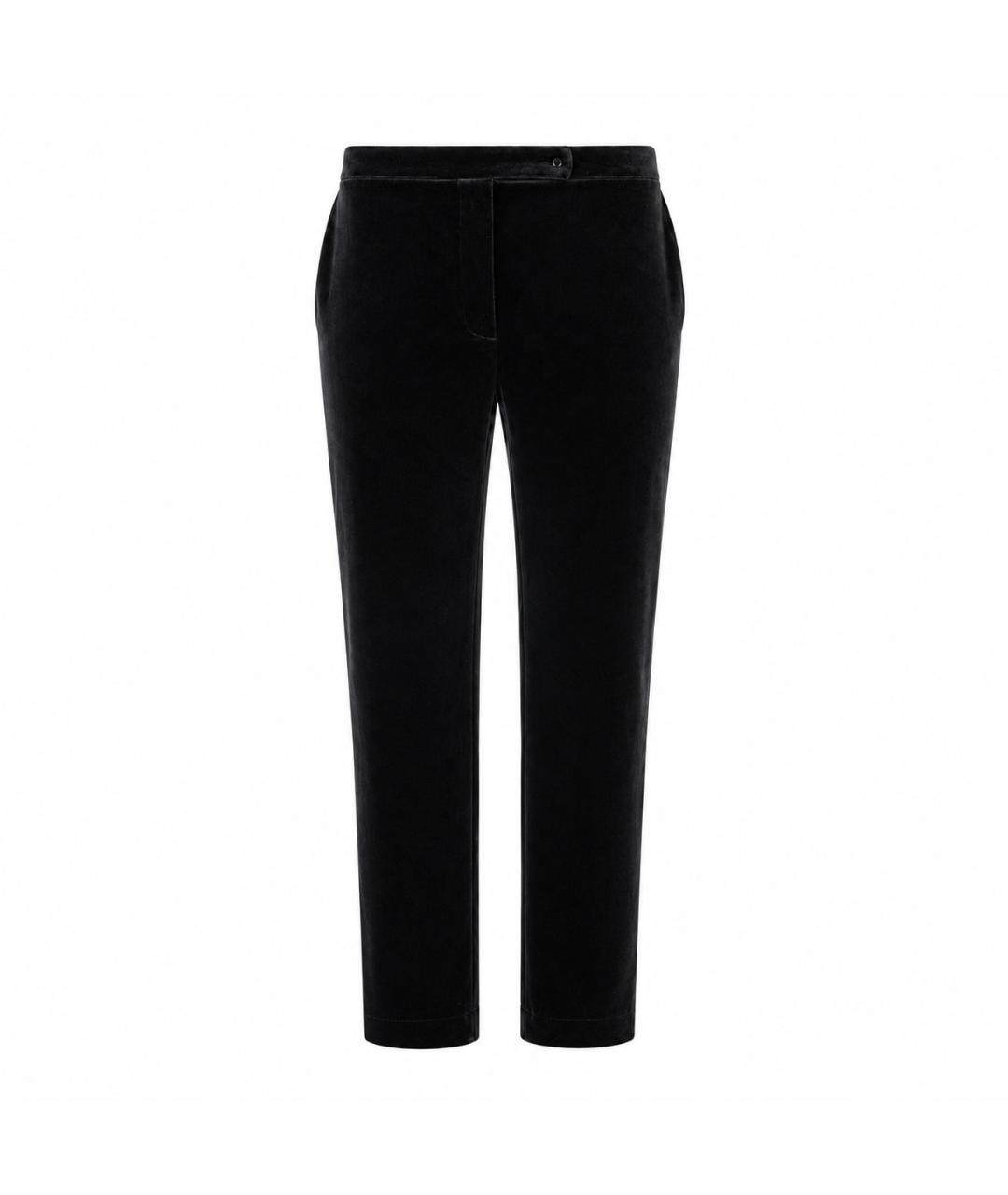 LANVIN Черные хлопковые прямые брюки, фото 1
