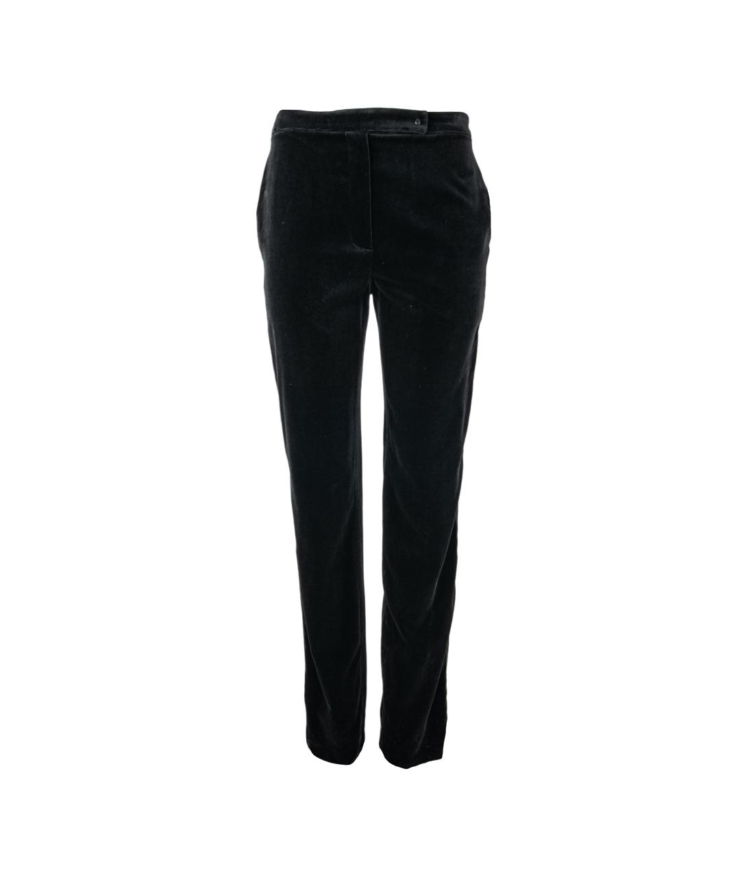 LANVIN Черные хлопковые прямые брюки, фото 1