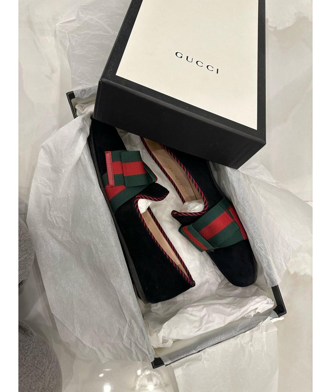 GUCCI Черные замшевые лоферы, фото 5